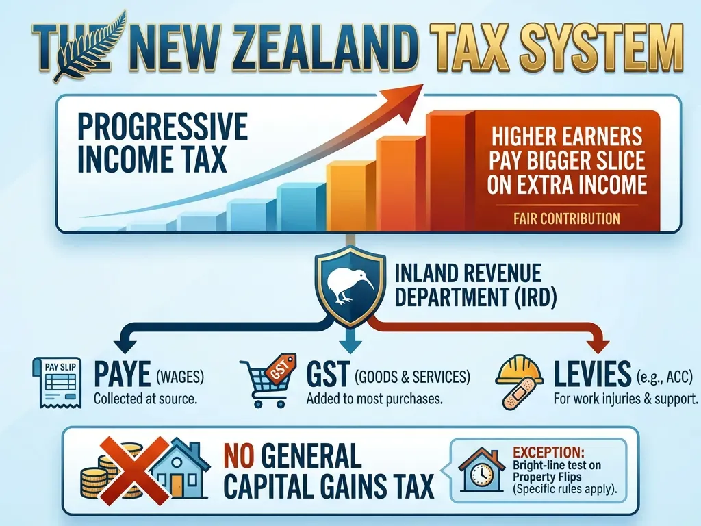 NZ Tax System Basics: PAYE GST and More