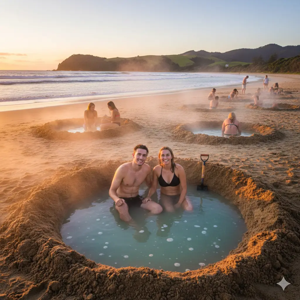 New Zealand Has Hot Water Beaches You Can Dig Your Own Spa