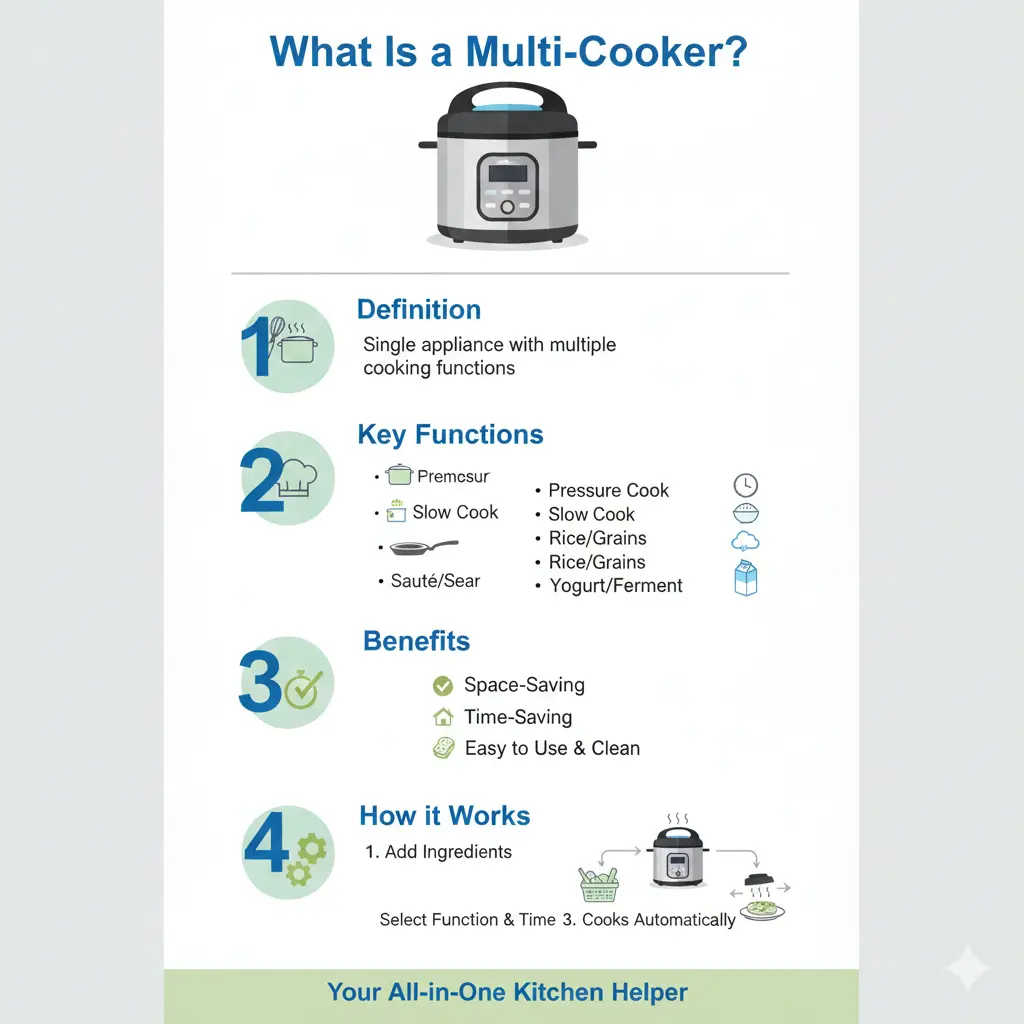Infographic: Multi Cookers: All-in-One Cooking Appliances — key facts and figures at a glance