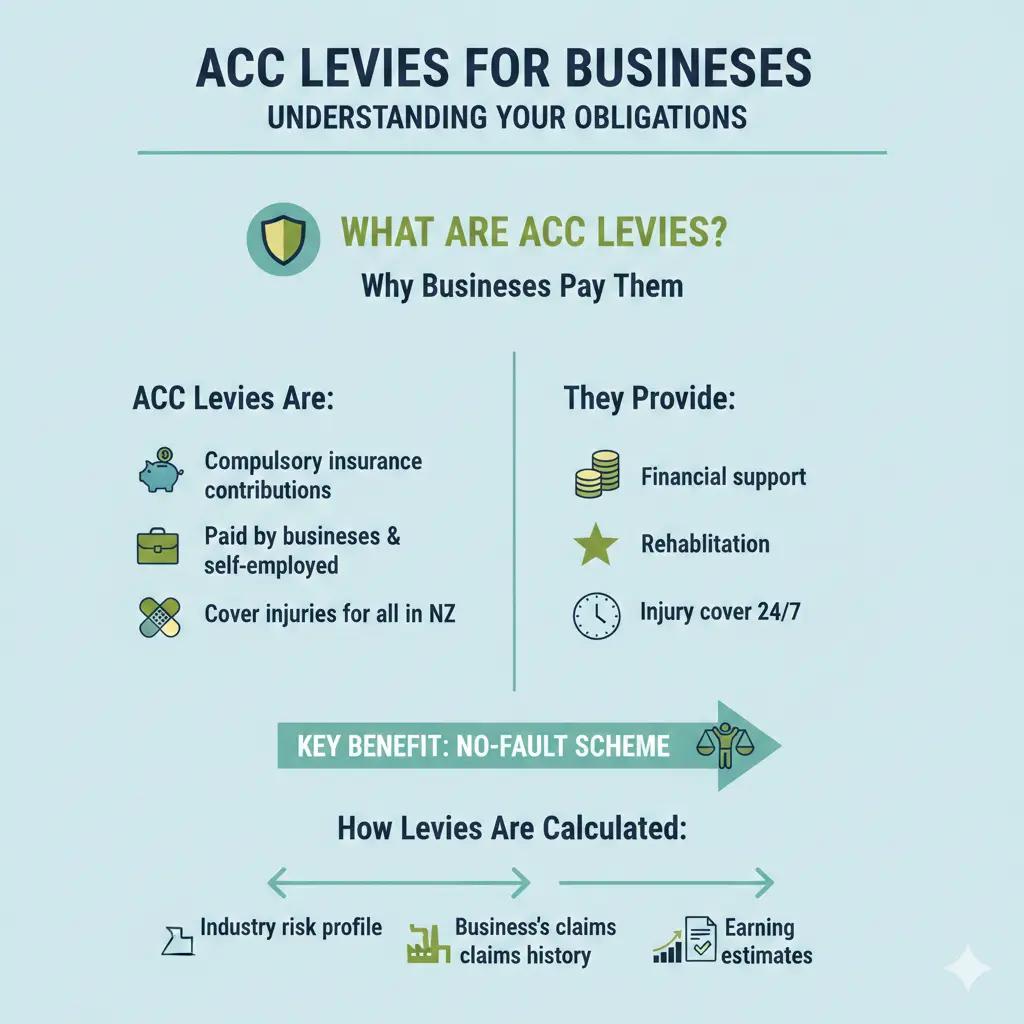 Infographic: ACC Levies for Businesses: Understanding Your Obligations — key facts and figures at a glance
