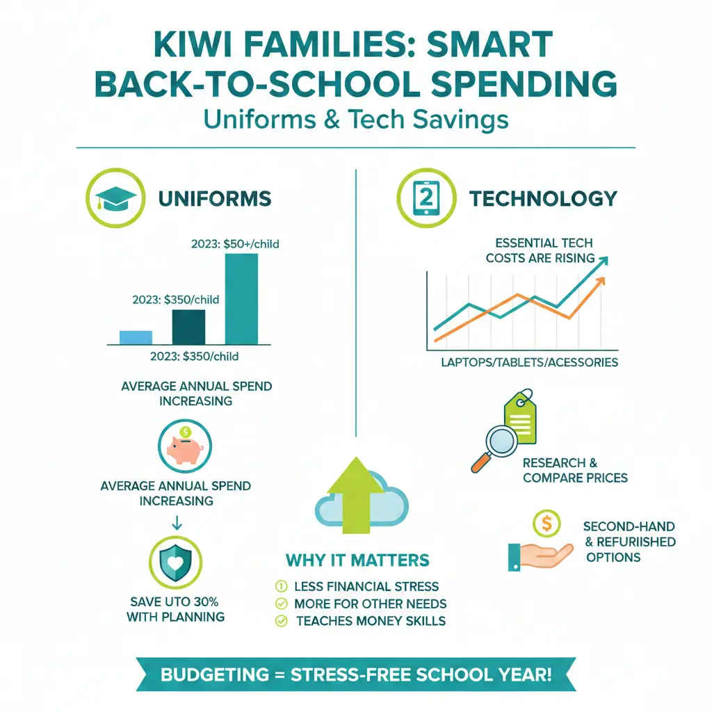 Infographic: Back-to-School Budgeting: Saving Money on Uniforms and Tech — key facts and figures at a glance