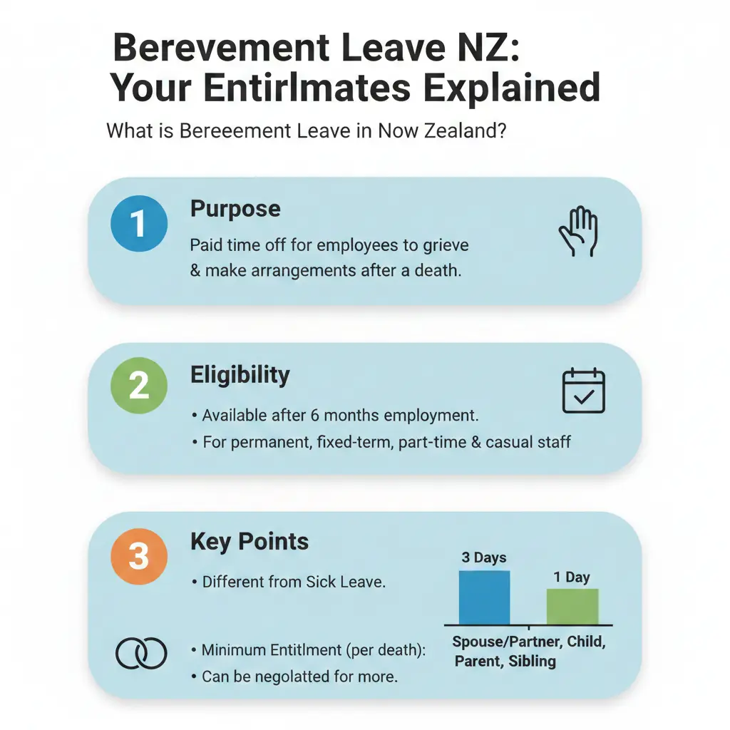 Infographic: Bereavement Leave NZ: Your Entitlements Explained — key facts and figures at a glance