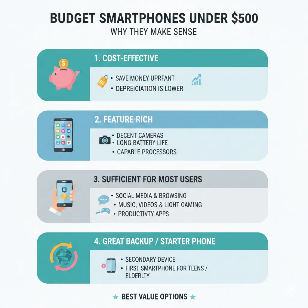 Infographic: Budget Smartphones Under $500: Best Value Options — key facts and figures at a glance