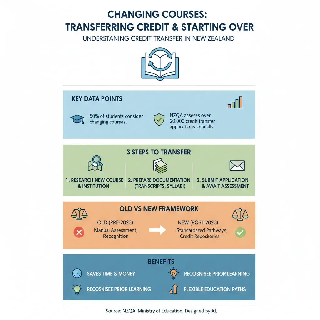 Infographic: Changing Courses: Transferring Credit and Starting Over — key facts and figures at a glance