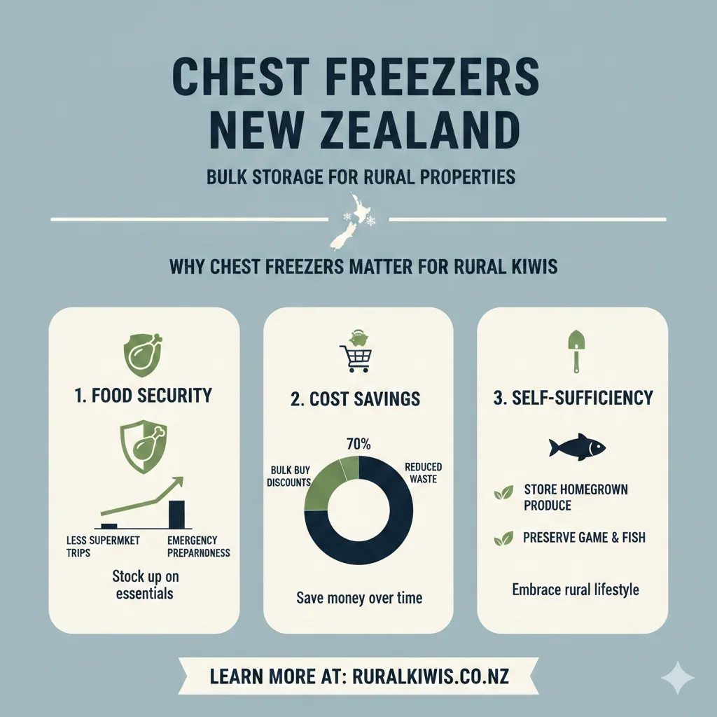 Infographic: Chest Freezers in New Zealand: Bulk Storage for Rural Properties — key facts and figures at a glance