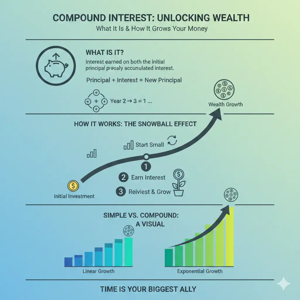 Infographic: Compound Interest: How It Can Make You Wealthy — key facts and figures at a glance