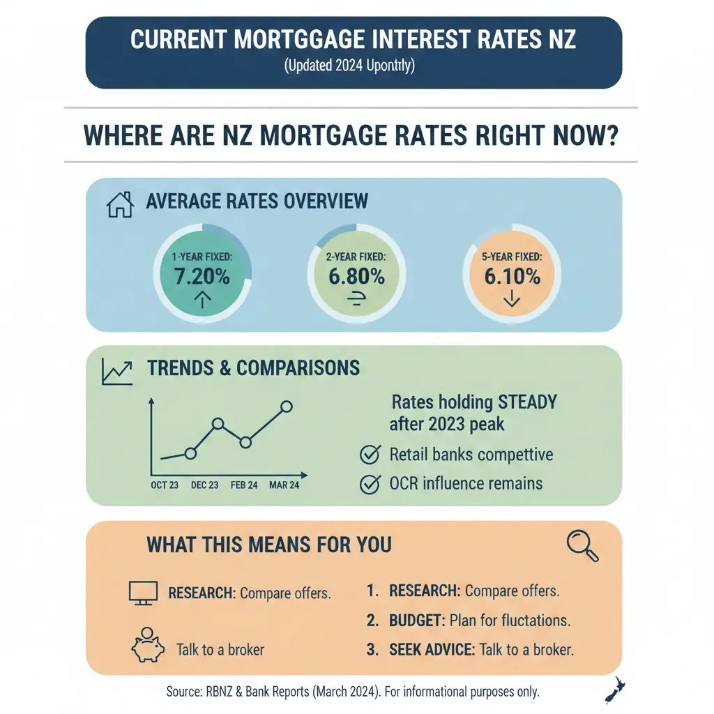Infographic: Current Mortgage Interest Rates NZ (Updated Monthly) — key facts and figures at a glance