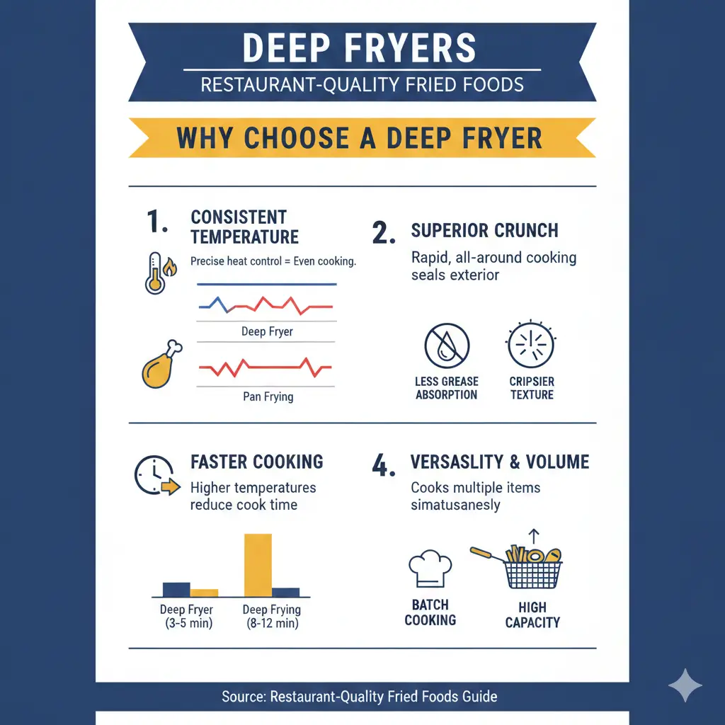 Infographic: Deep Fryers: Restaurant-Quality Fried Foods — key facts and figures at a glance
