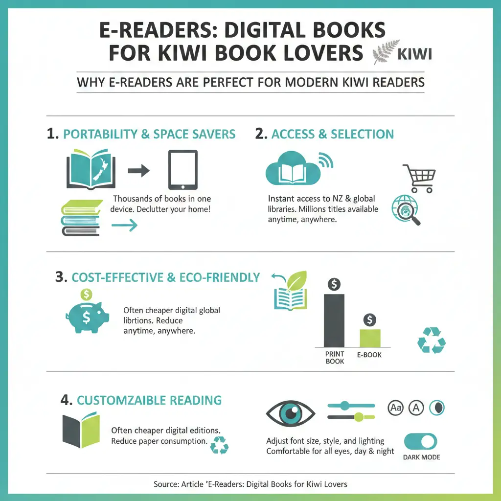 Infographic: E-Readers: Digital Books for Kiwi Book Lovers — key facts and figures at a glance