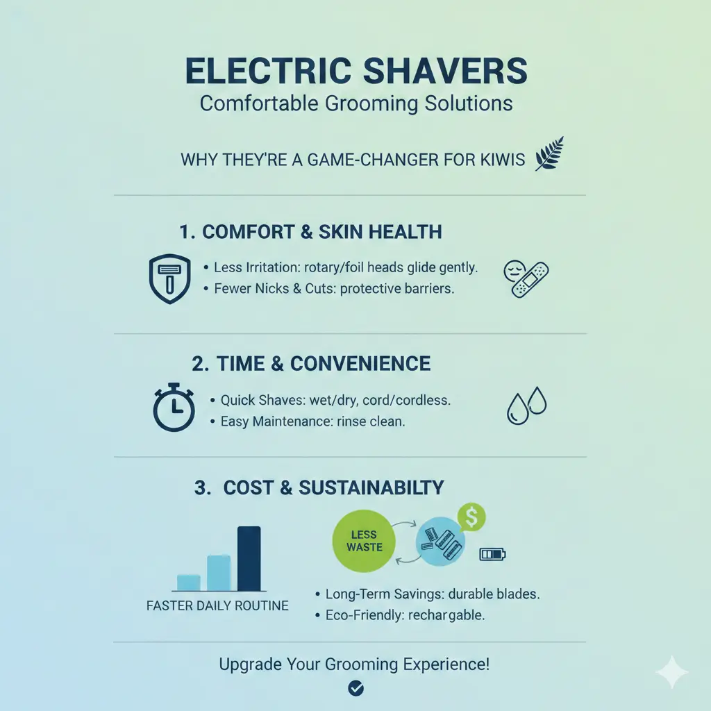 Infographic: Electric Shavers: Comfortable Grooming Solutions — key facts and figures at a glance