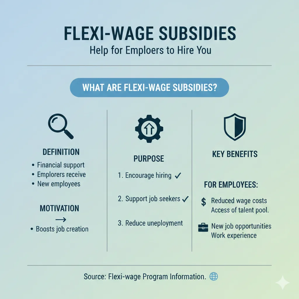Infographic: Flexi-wage Subsidies: Help for Employers to Hire You — key facts and figures at a glance