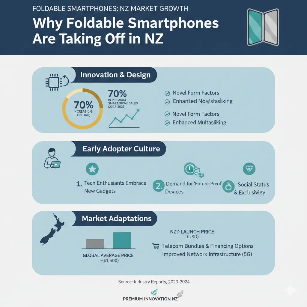 Infographic: Foldable Smartphones: Premium Innovation in NZ Market — key facts and figures at a glance