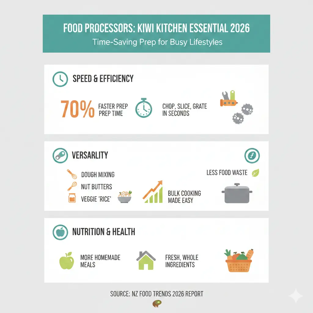 Infographic: Food Processors: Time-Saving Kitchen Prep — key facts and figures at a glance