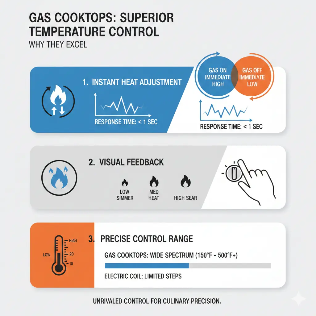 Infographic: Gas Cooktops: Precise Temperature Control for Cooking โ key facts and figures at a glance