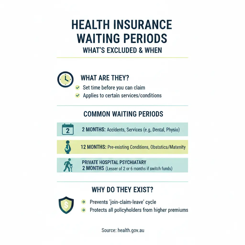 Infographic: Health Insurance Waiting Periods: What's Excluded When — key facts and figures at a glance