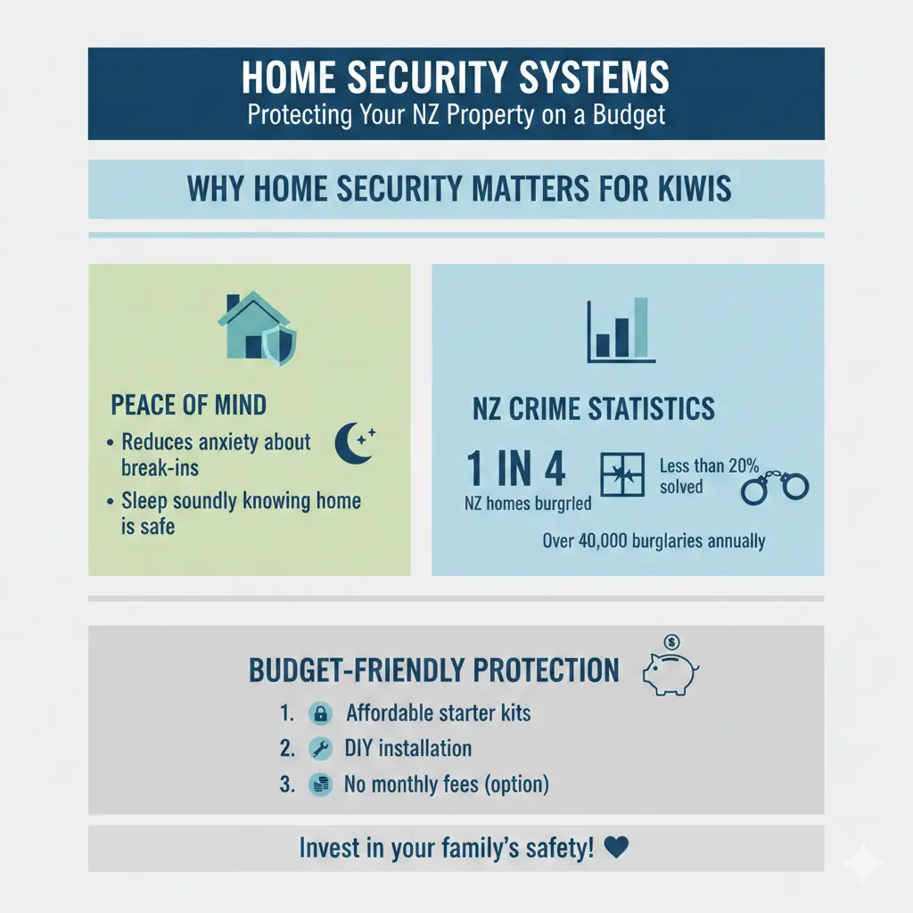 Infographic: Home Security Systems: Protecting Your NZ Property on a Budget — key facts and figures at a glance