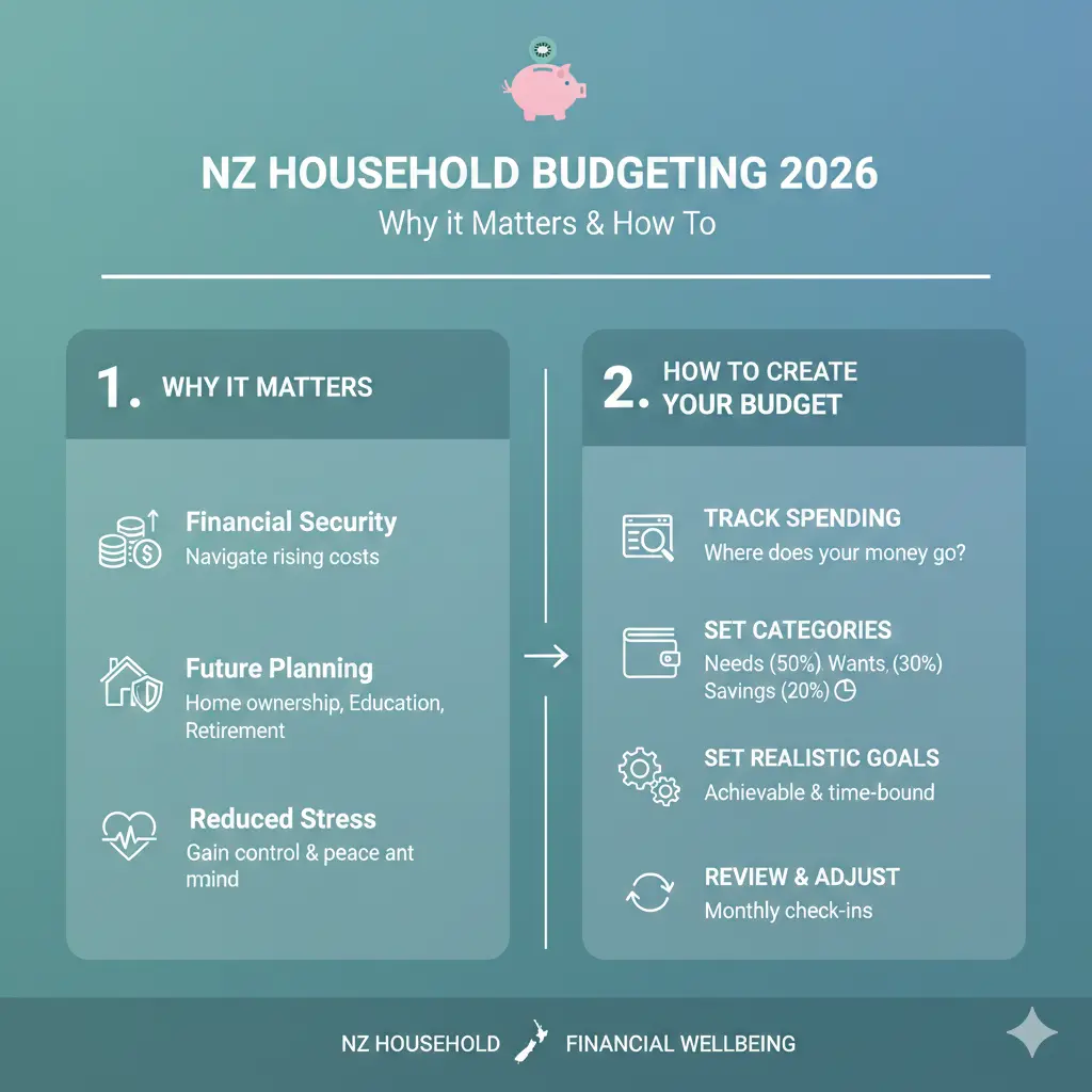 Infographic: How to Create a Realistic Budget for Your NZ Household — key facts and figures at a glance