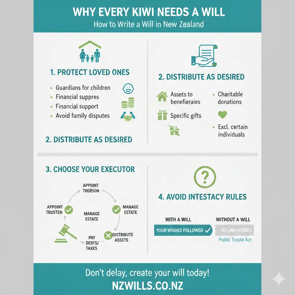 Infographic: How to Write a Will in New Zealand — key facts and figures at a glance