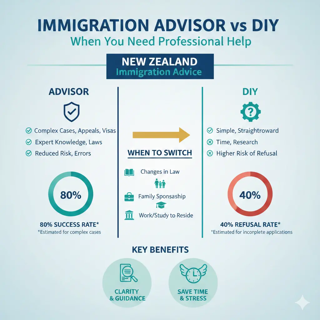 Infographic: Immigration Advisor vs DIY: When You Need Professional Help — key facts and figures at a glance