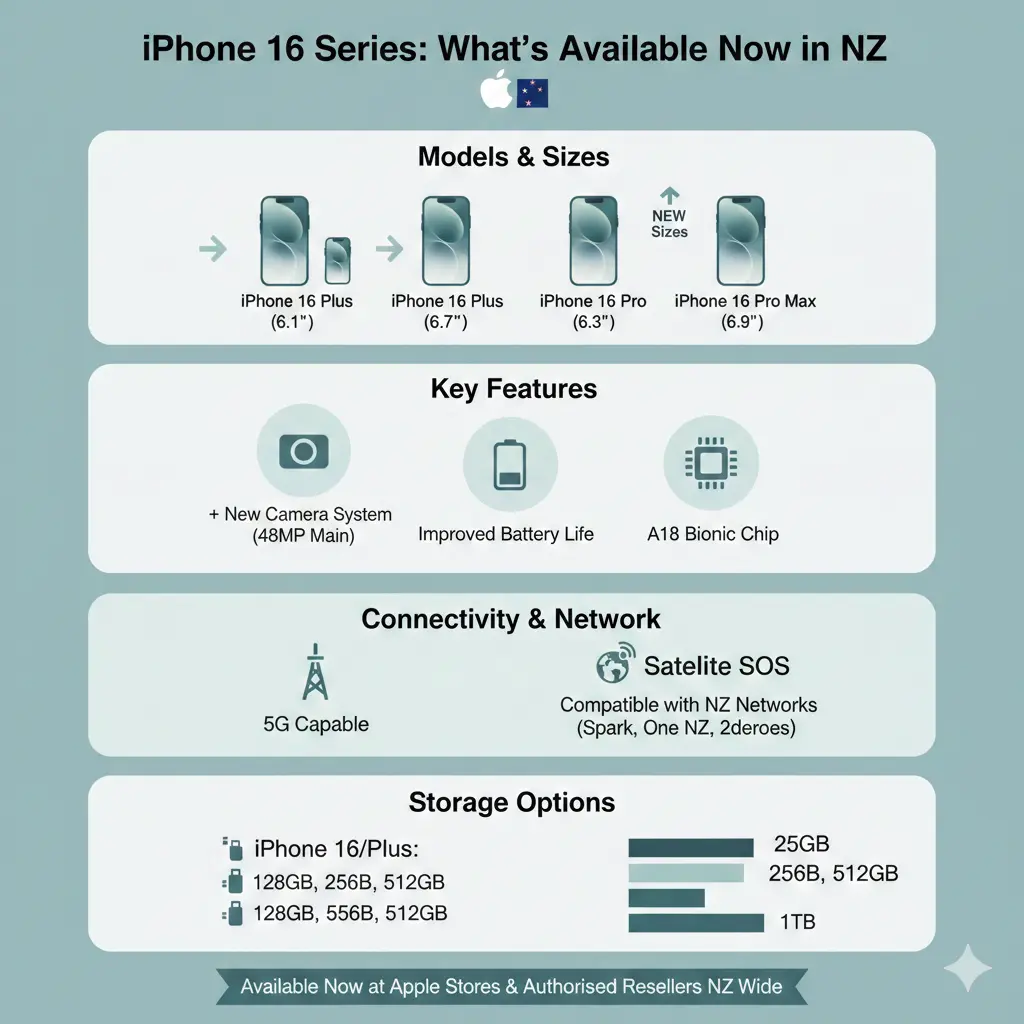 Infographic: iPhone 16 Series: Latest Apple Smartphones in New Zealand — key facts and figures at a glance