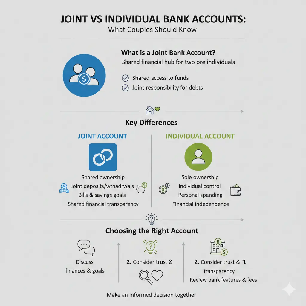 Infographic: Joint vs Individual Bank Accounts: What Couples Should Know — key facts and figures at a glance