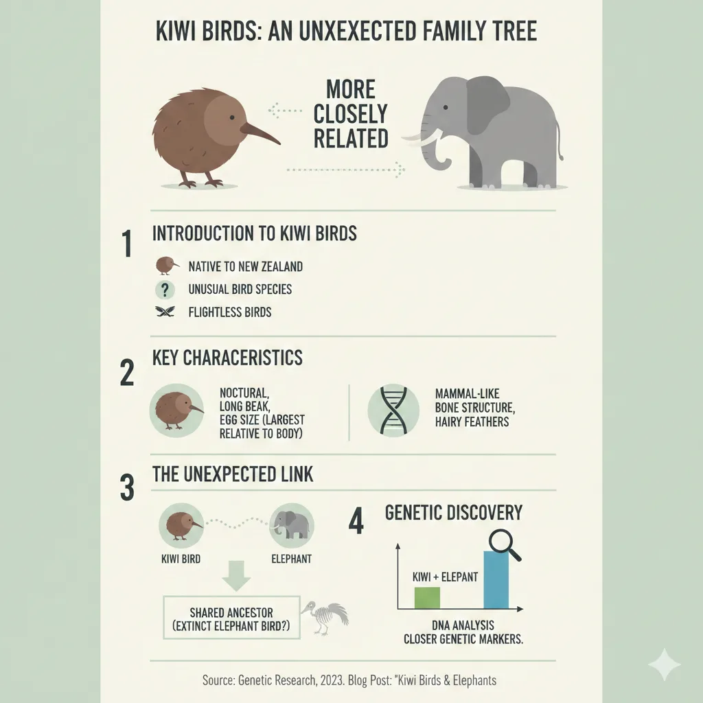 Infographic: Kiwi Birds Are More Closely Related to Elephants Than Other Birds — key facts and figures at a glance