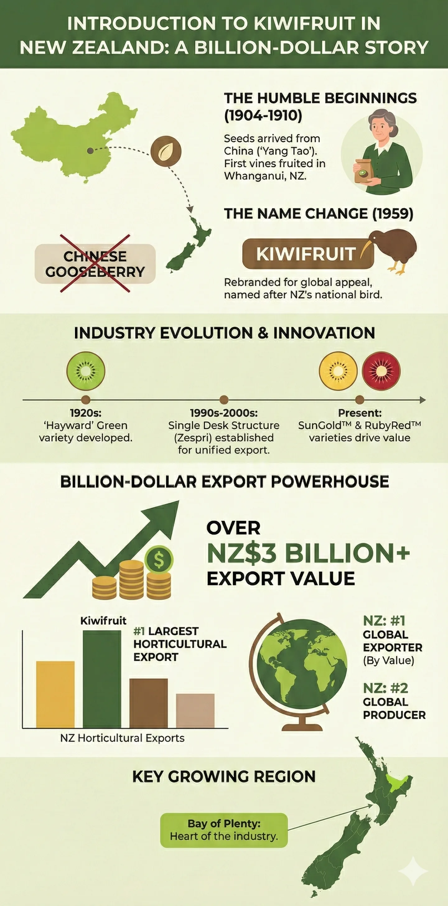 Infographic: Kiwifruit Is a Billion-Dollar Export Industry — key facts and figures at a glance