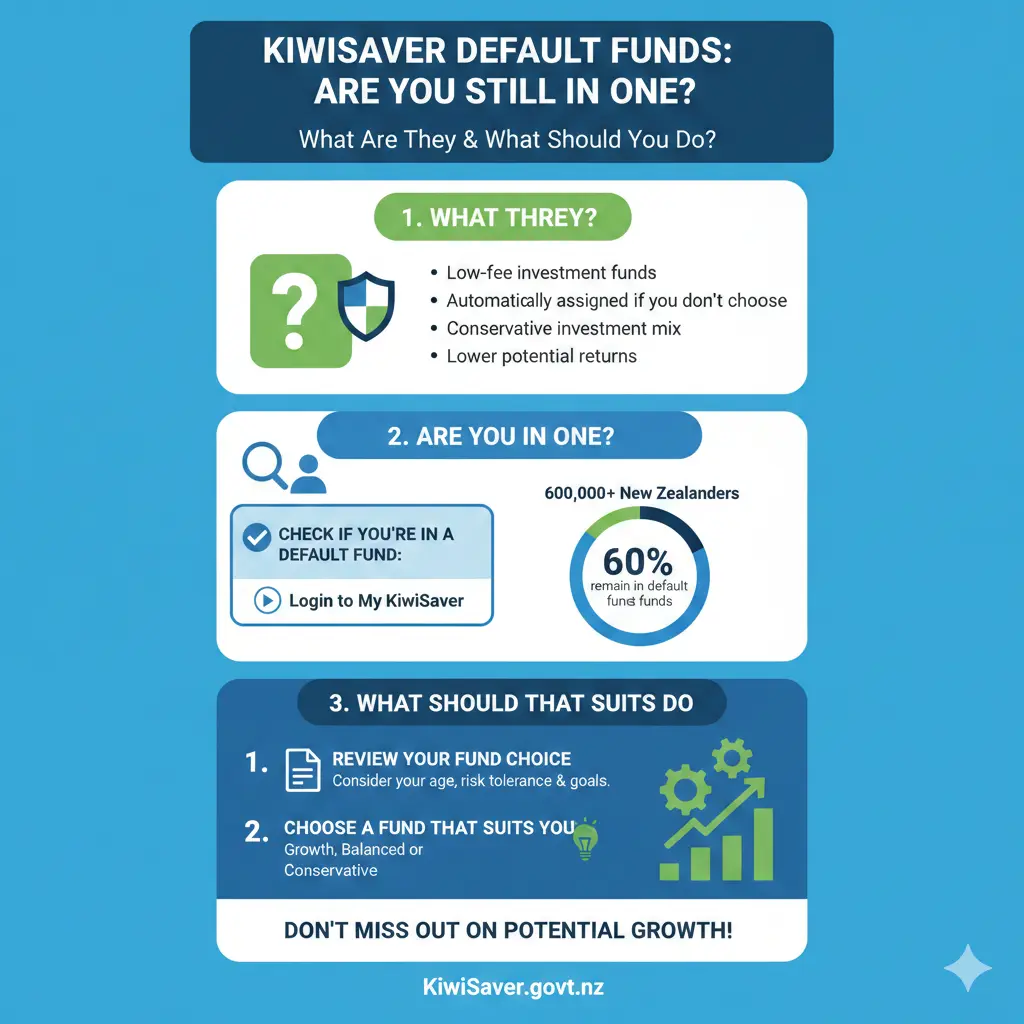 Infographic: KiwiSaver Default Funds: Are You Still in One? — key facts and figures at a glance