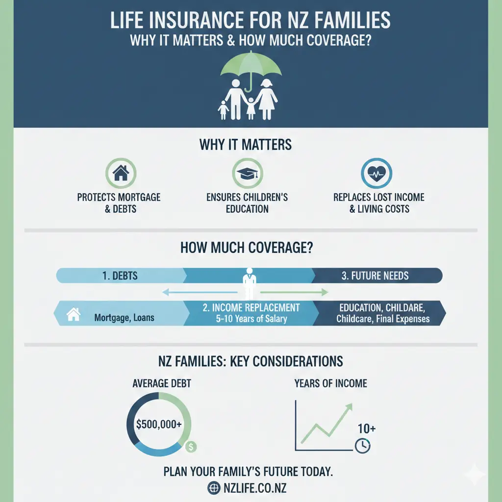 Infographic: Life Insurance for Families: How Much Coverage Do You Need? — key facts and figures at a glance