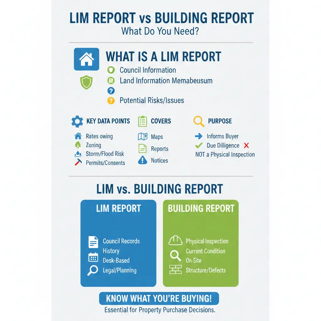Infographic: LIM Report vs Building Report: What Do You Need? — key facts and figures at a glance