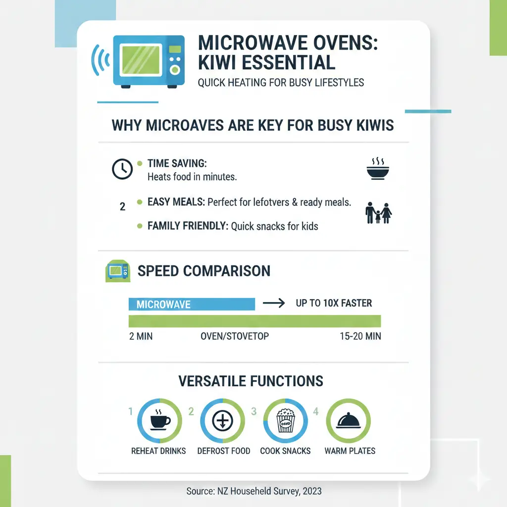 Infographic: Microwave Ovens: Quick Heating for Busy Lifestyles — key facts and figures at a glance