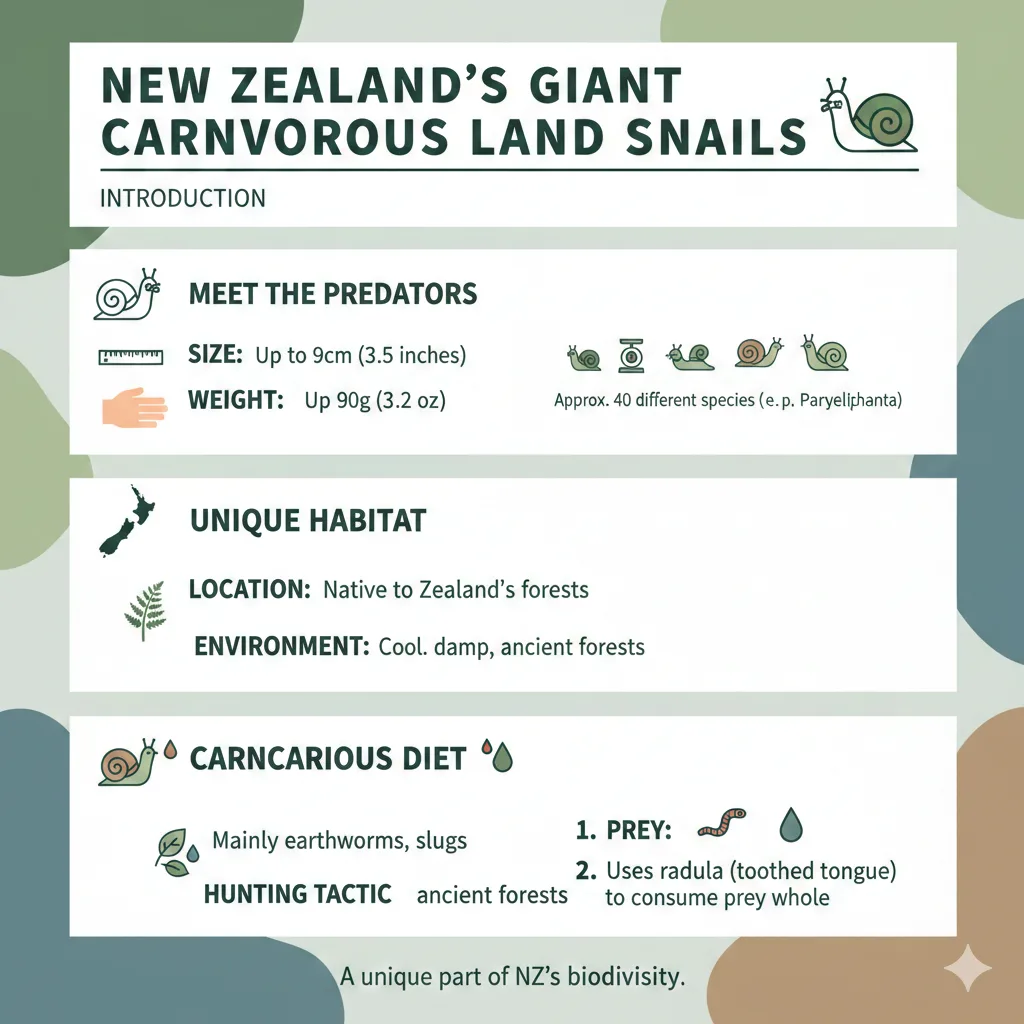 Infographic: New Zealand Has Giant Carnivorous Land Snails — key facts and figures at a glance
