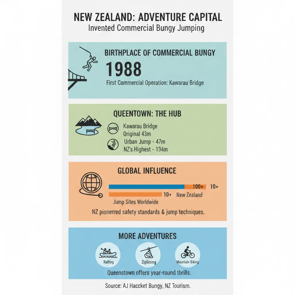 Infographic: New Zealand Invented Commercial Bungy Jumping — key facts and figures at a glance