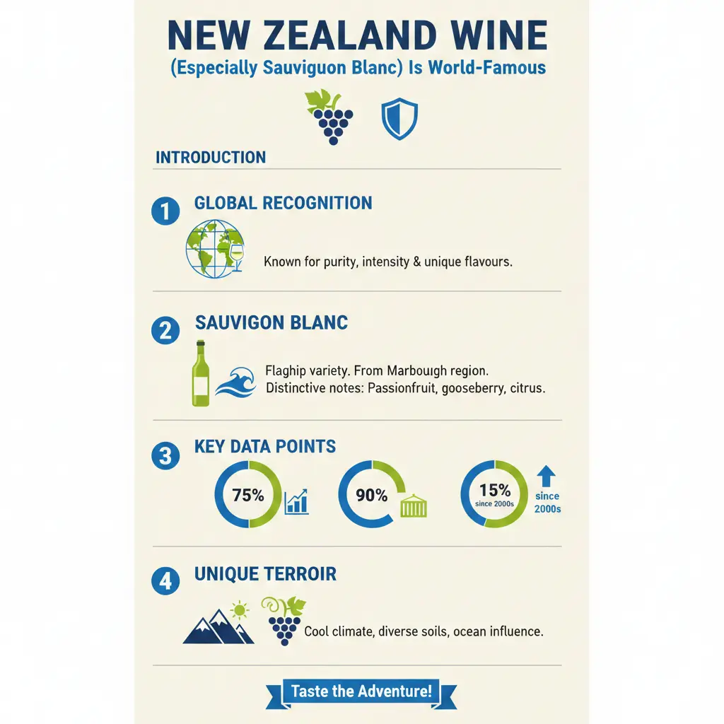 Infographic: New Zealand Wine (Especially Sauvignon Blanc) Is World-Famous — key facts and figures at a glance