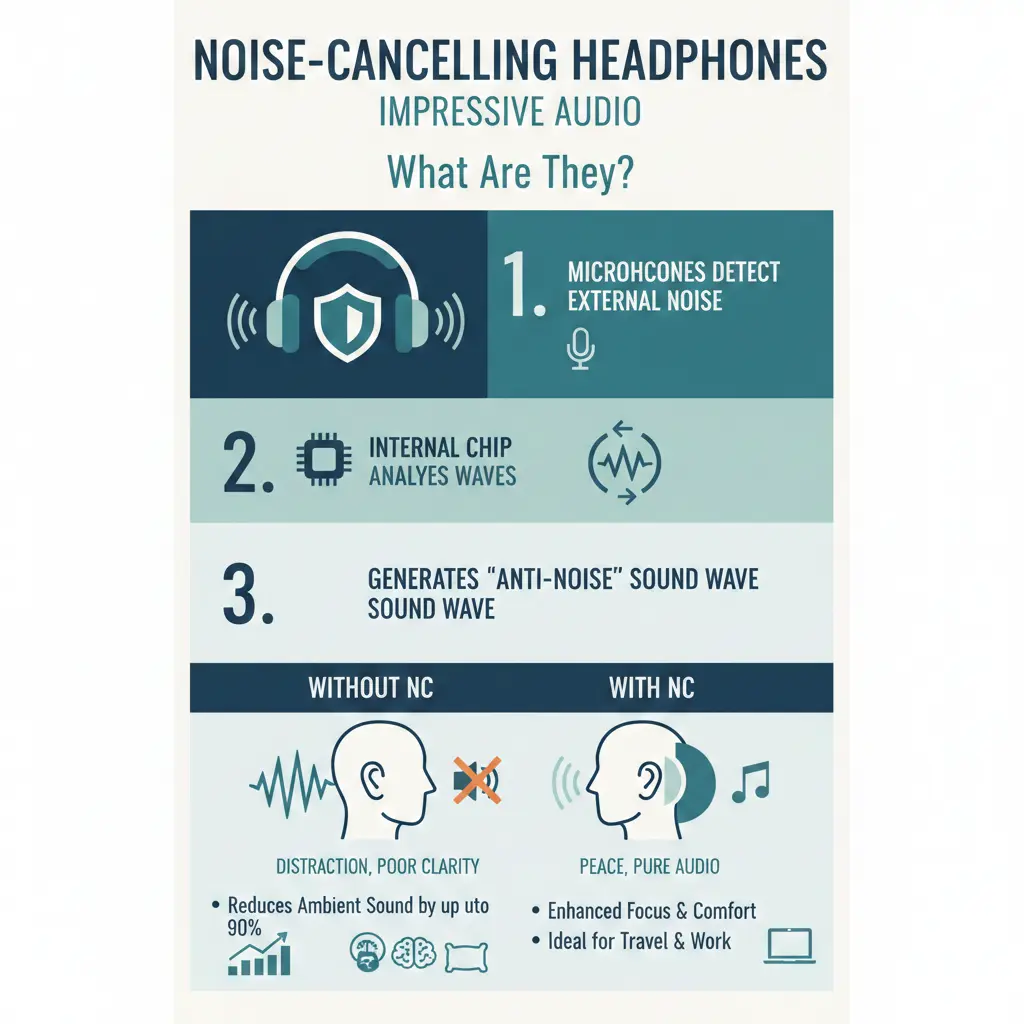 Infographic: Noise-Cancelling Headphones: Immersive Audio Experience — key facts and figures at a glance