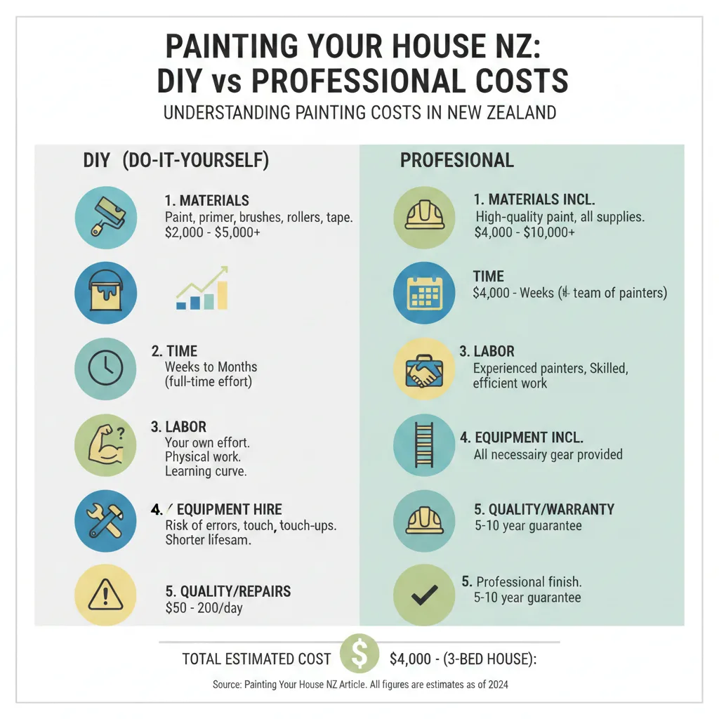 Infographic: Painting Your House NZ: DIY vs Professional Costs â key facts and figures at a glance