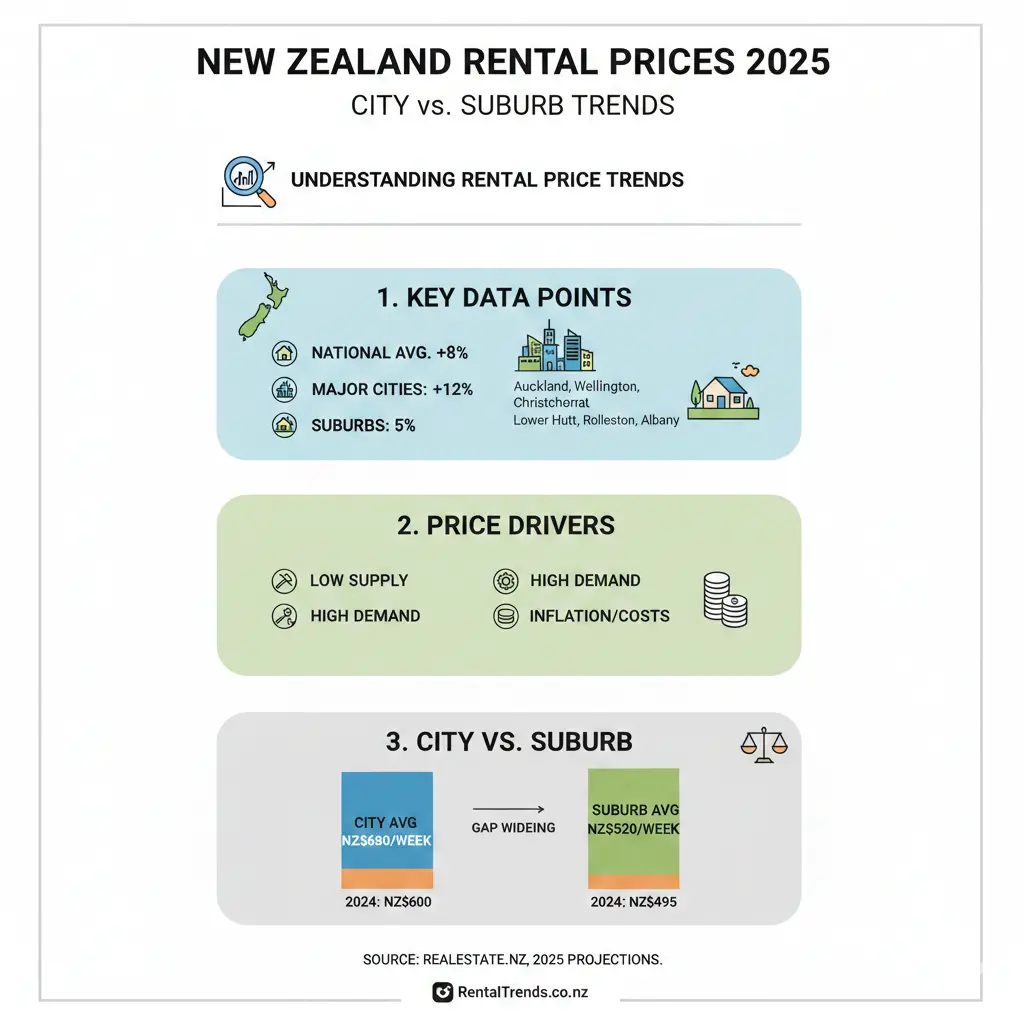 Infographic: Rental Prices by City & Suburb in 2025 — key facts and figures at a glance