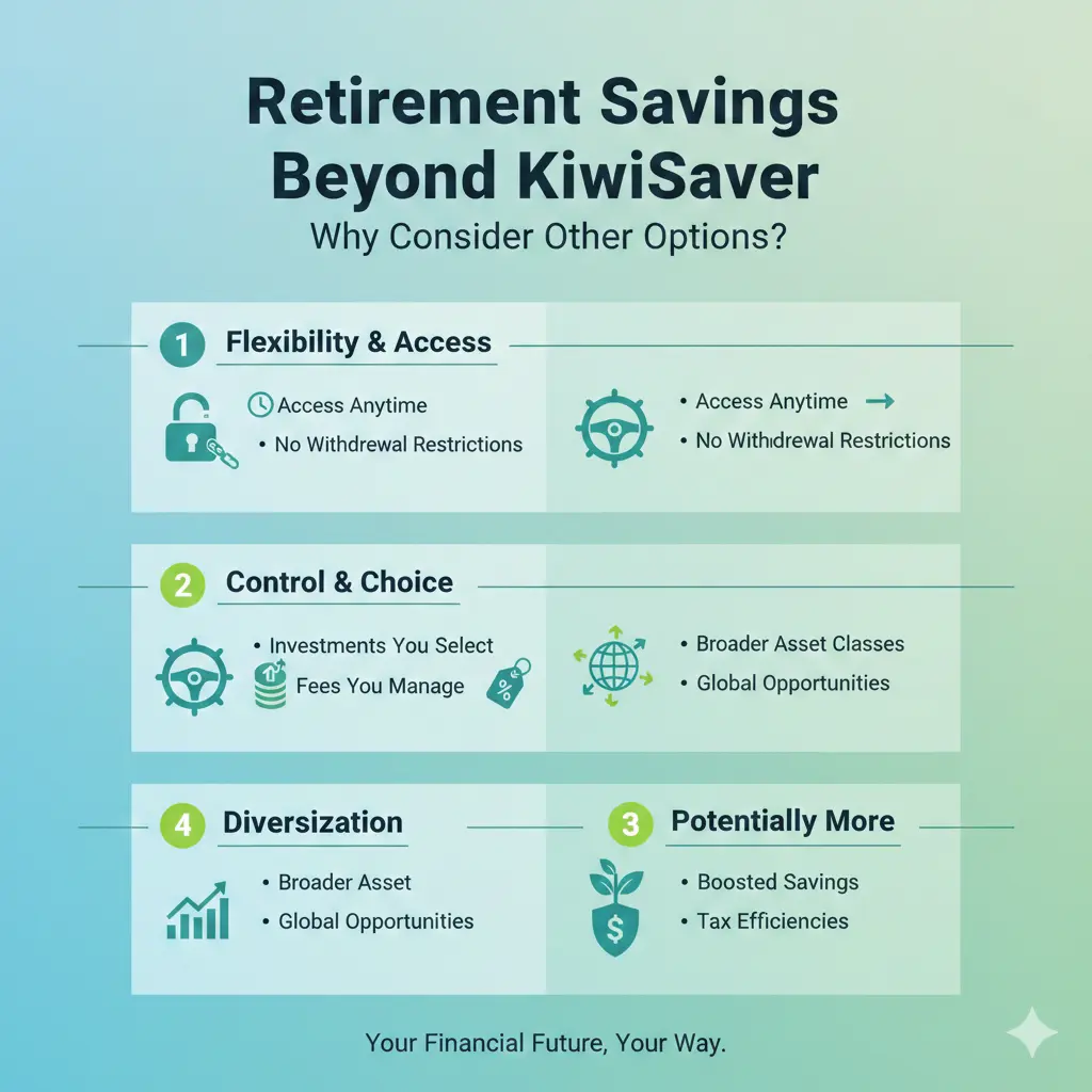 Infographic: Retirement Savings Outside KiwiSaver: Your Options — key facts and figures at a glance