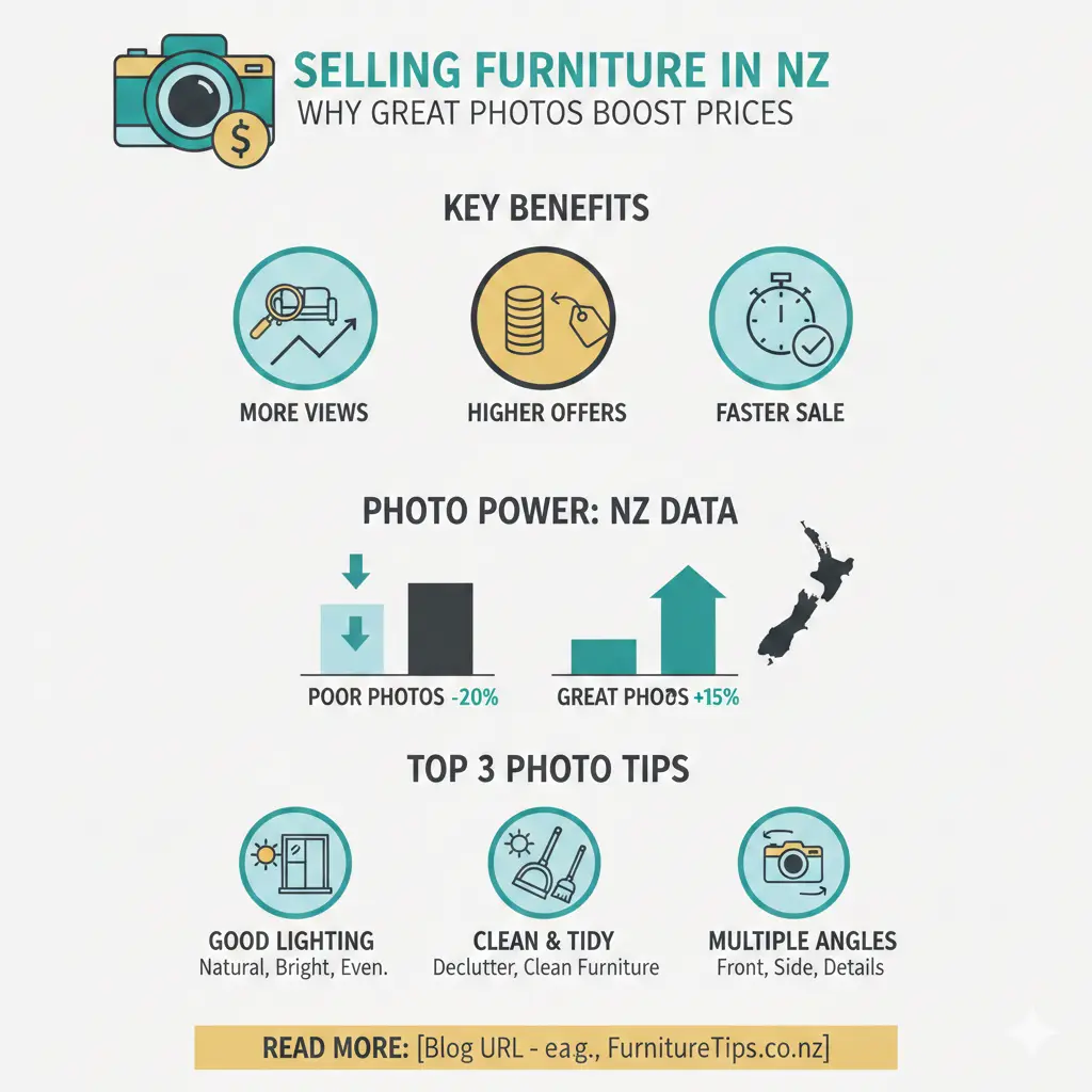 Infographic: Selling Your Furniture? Best Photography Tips for Higher Prices — key facts and figures at a glance