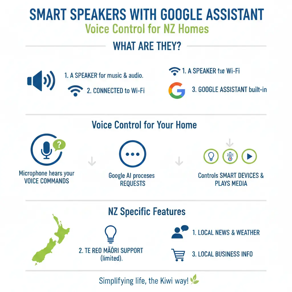 Infographic: Smart Speakers with Google Assistant: Voice Control for NZ Homes — key facts and figures at a glance