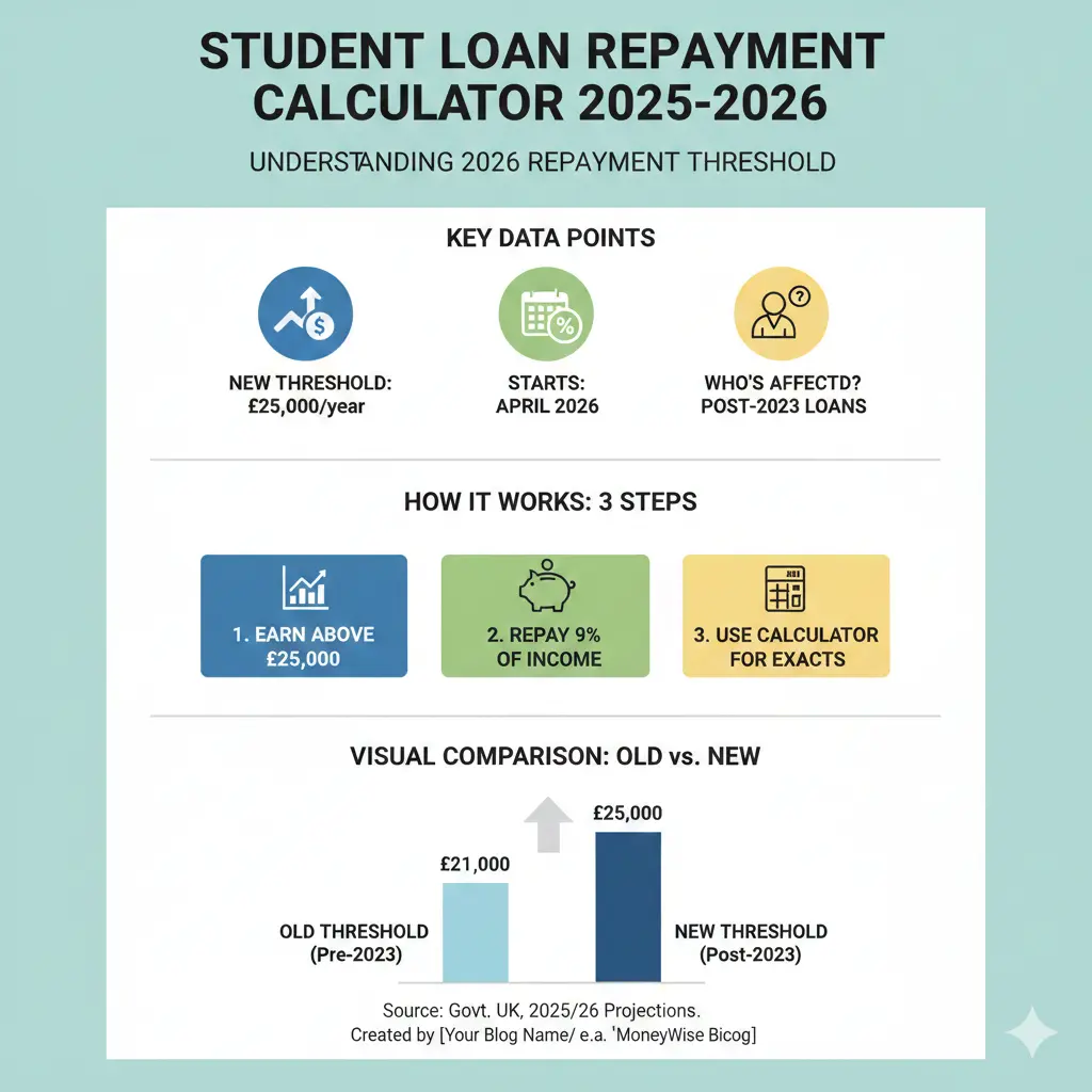 Infographic: Student Loan Repayment Calculator 2025-2026 — key facts and figures at a glance