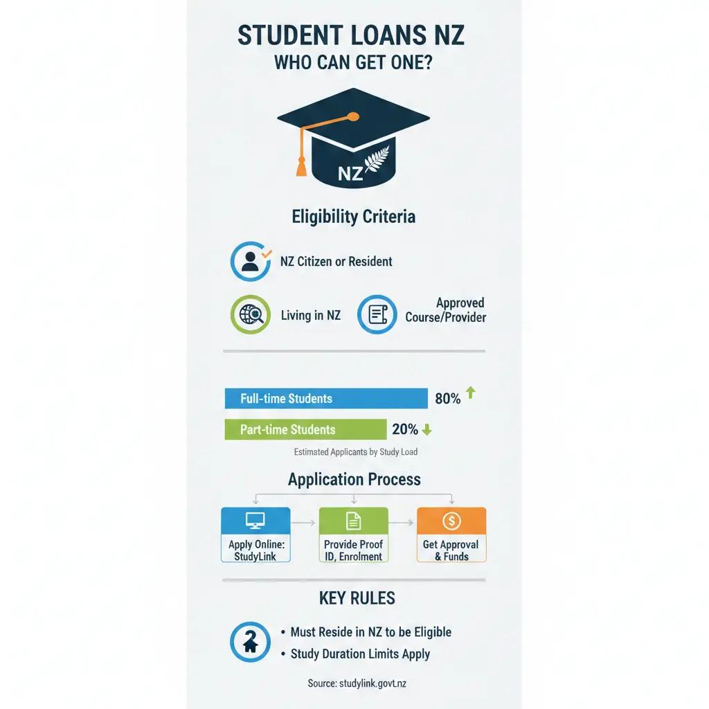 Infographic: Student Loans in NZ: How They Work & Repayment Rules — key facts and figures at a glance