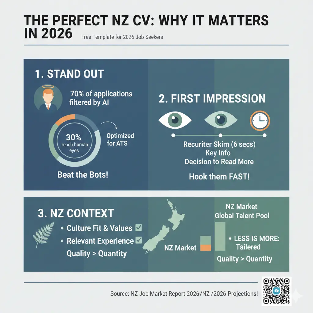 Infographic: The Perfect NZ CV: A Free Template for 2026 Job Seekers — key facts and figures at a glance
