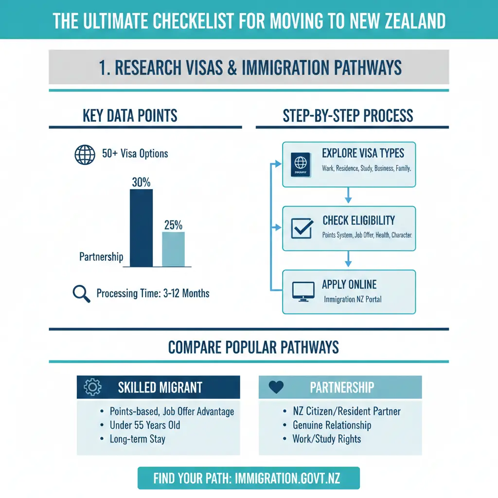 Infographic: The Ultimate Checklist for Moving to New Zealand — key facts and figures at a glance