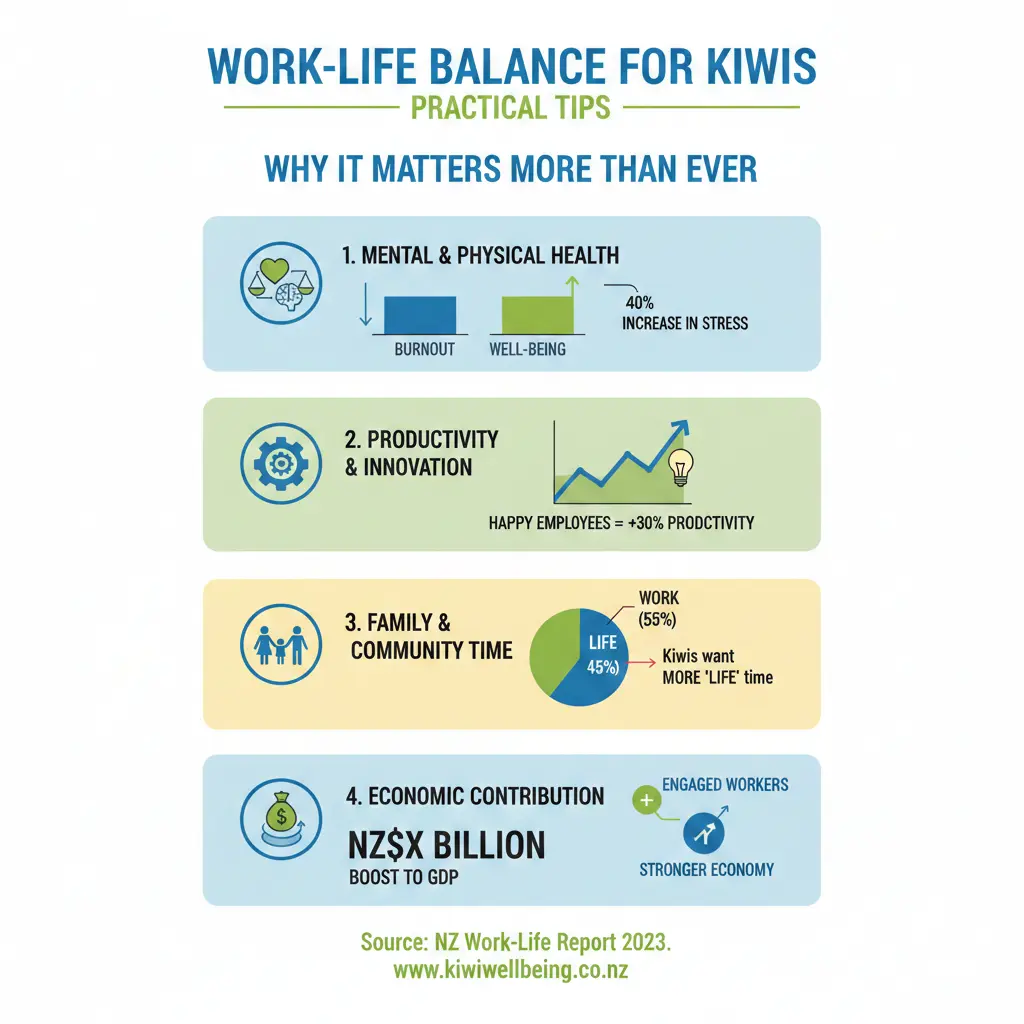 Infographic: Work-Life Balance for Kiwis: Practical Tips — key facts and figures at a glance